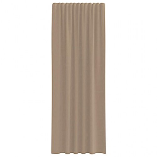 Voile-gardiner med løkker, 2 stk., 140×260 cm - lysebrun