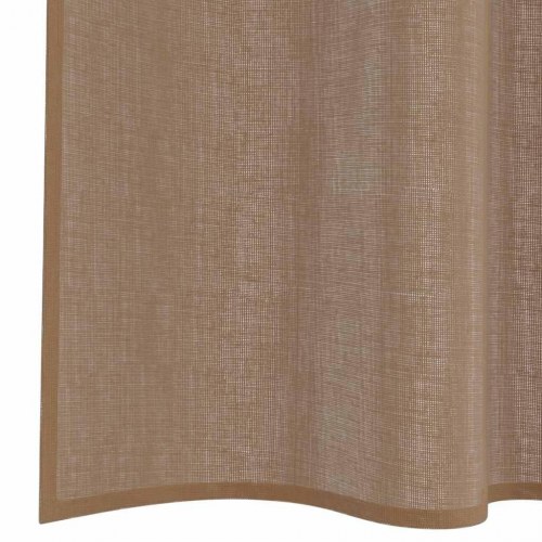 Voile-gardiner med løkker, 2 stk., 140×260 cm - lysebrun