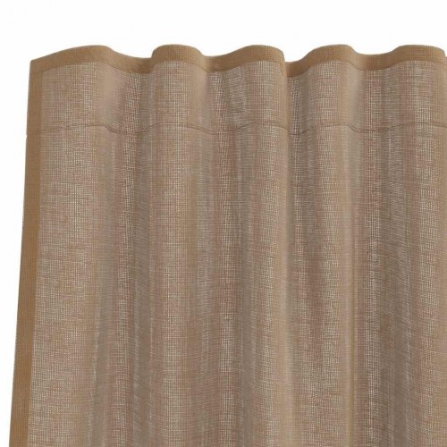 Voile-gardiner med løkker, 2 stk., 140×260 cm - lysebrun