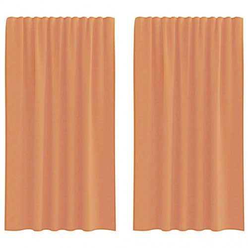 Voile-gardiner med løkker 2 stk. 140×175 cm - terrakotta