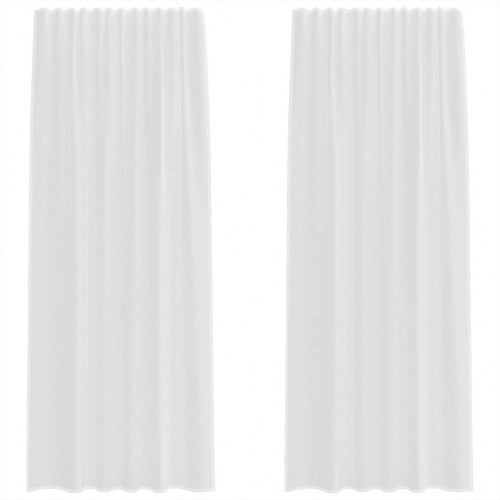 Voile-gardiner med løkker, 2 stk. 140×245 cm - hvid