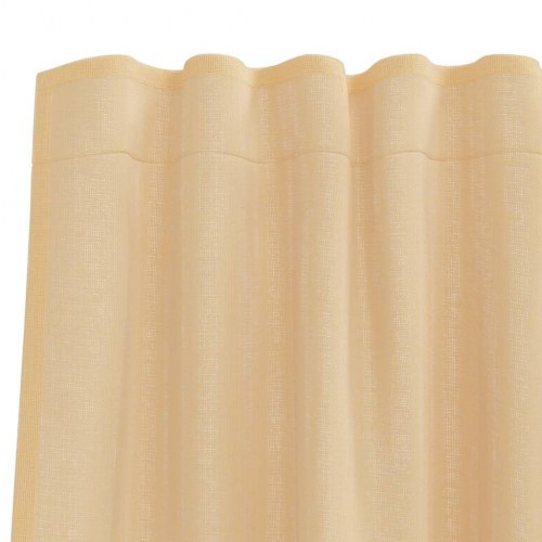 Voile-gardiner med løkker, 2 stk., 140×225 cm - sandfarvet