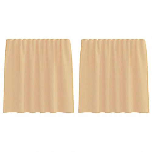 Voile-gardiner med løkker 2 stk. 140×140 cm - sandfarvet