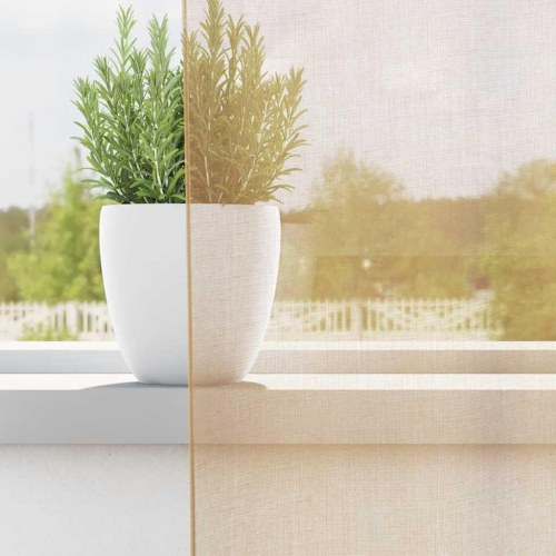 Voile-gardiner med løkker, 2 stk., 140×260 cm - sandfarvet