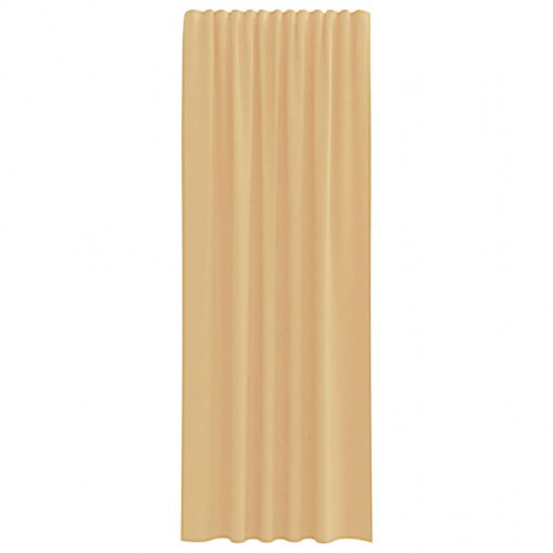 Voile-gardiner med løkker, 2 stk., 140×260 cm - sandfarvet