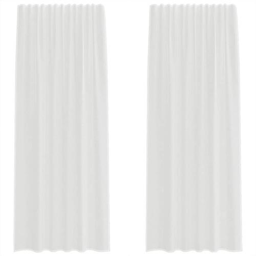 Voile-gardiner med løkker 2 stk. 140x225 cm hvid