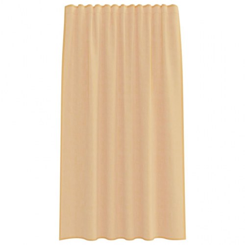Voile-gardiner med løkker - 2 stk. 140×175 cm, sandfarvet