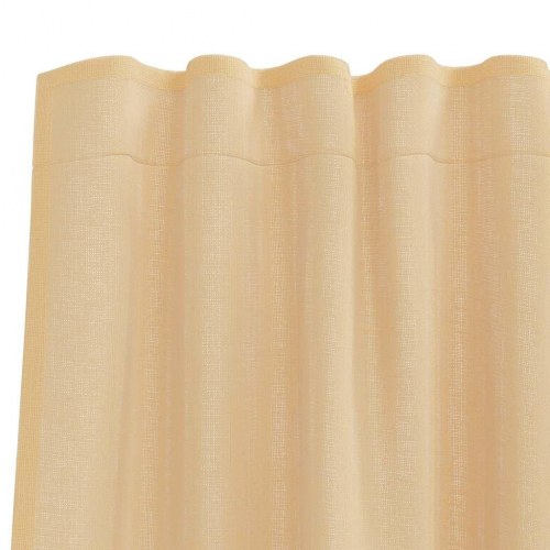 Voile-gardiner med løkker - 2 stk. 140×175 cm, sandfarvet