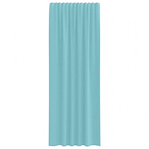 Voile-gardiner med løkker, 2 stk. - 140×260 cm, turkis