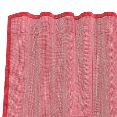 Voile-gardiner med løkker 2 stk. 140×245 cm - vinrød