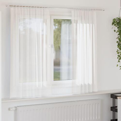 Voile-gardiner med løkker 2 stk. 140x175 cm hvid