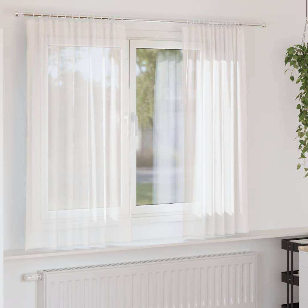 Voile-gardiner med løkker 2 stk. 140x175 cm hvid