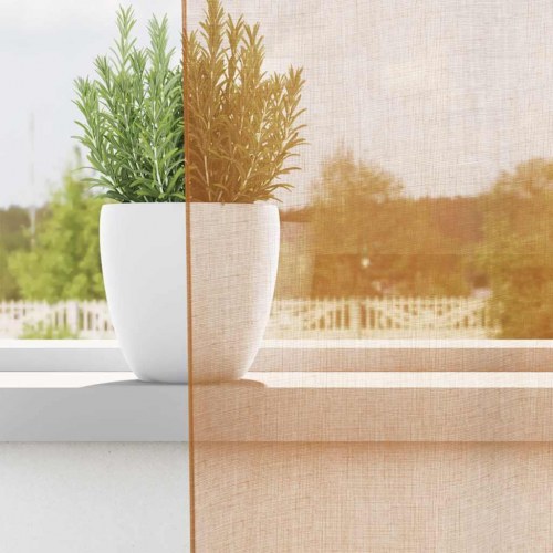 Voile-gardiner med løkker, 2 stk. - 140×245 cm, terrakotta