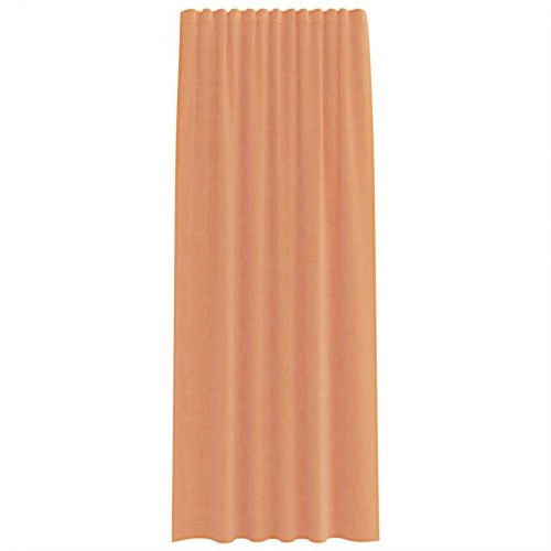 Voile-gardiner med løkker, 2 stk. - 140×245 cm, terrakotta