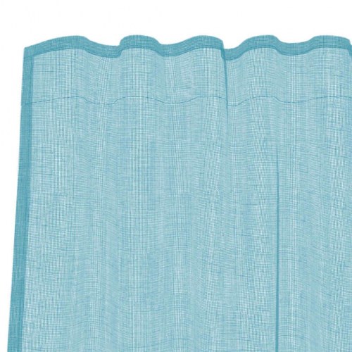 Voile-gardiner med løkker, 2 stk. - 140 × 225 cm, turkis