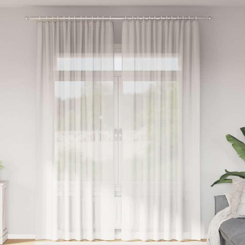 Voile-gardiner med løkker, 2 stk. - 140×260 cm, hvid