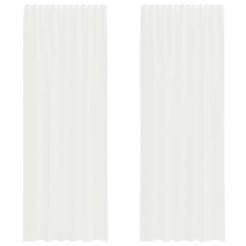 Voile-gardiner med løkker, 2 stk. - 140×260 cm, hvid