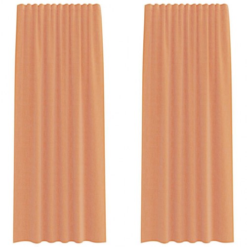 Voile-gardiner med løkker 2 stk. 140×225 cm - terrakotta