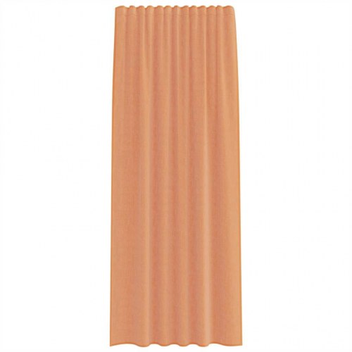 Voile-gardiner med løkker 2 stk. 140×225 cm - terrakotta