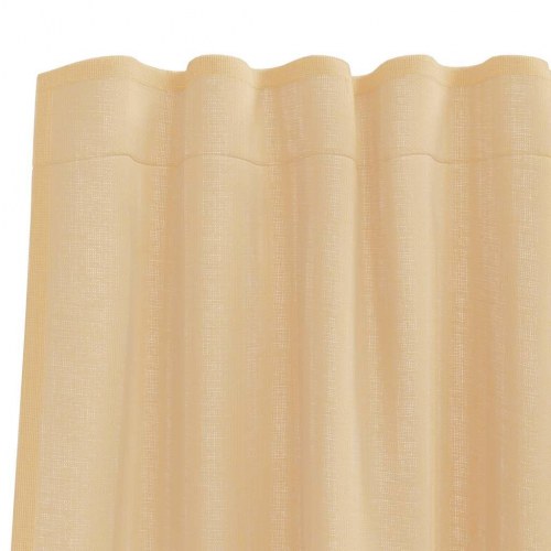 Voile-gardiner med løkker, 2 stk., 140 × 245 cm - sandfarvet
