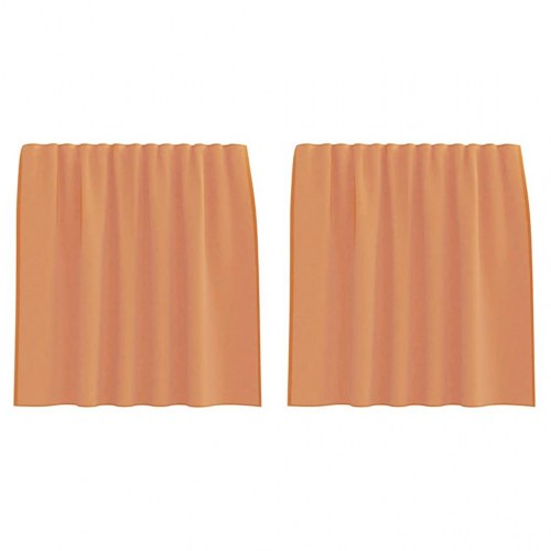 Voile-gardiner med løkker, 2 stk. 140×140 cm - terrakotta