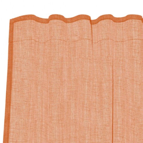 Voile-gardiner med løkker, 2 stk. 140×140 cm - terrakotta