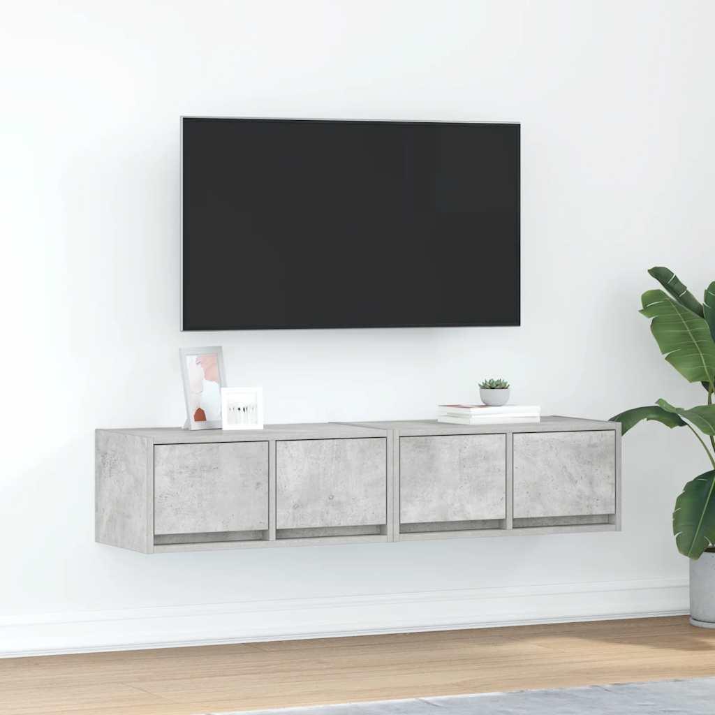 Tv-Borde 60X31X25,5 Cm Konstrueret Træ - 2 / Betongrå / 60 x 31 x 25.5 cm