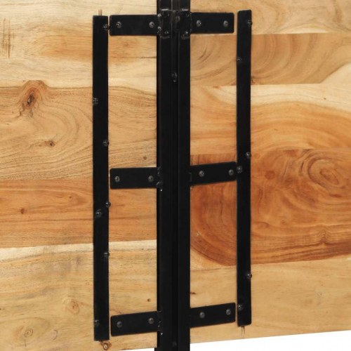 Sengegavl 200 cm i massivt akacietræ og jern