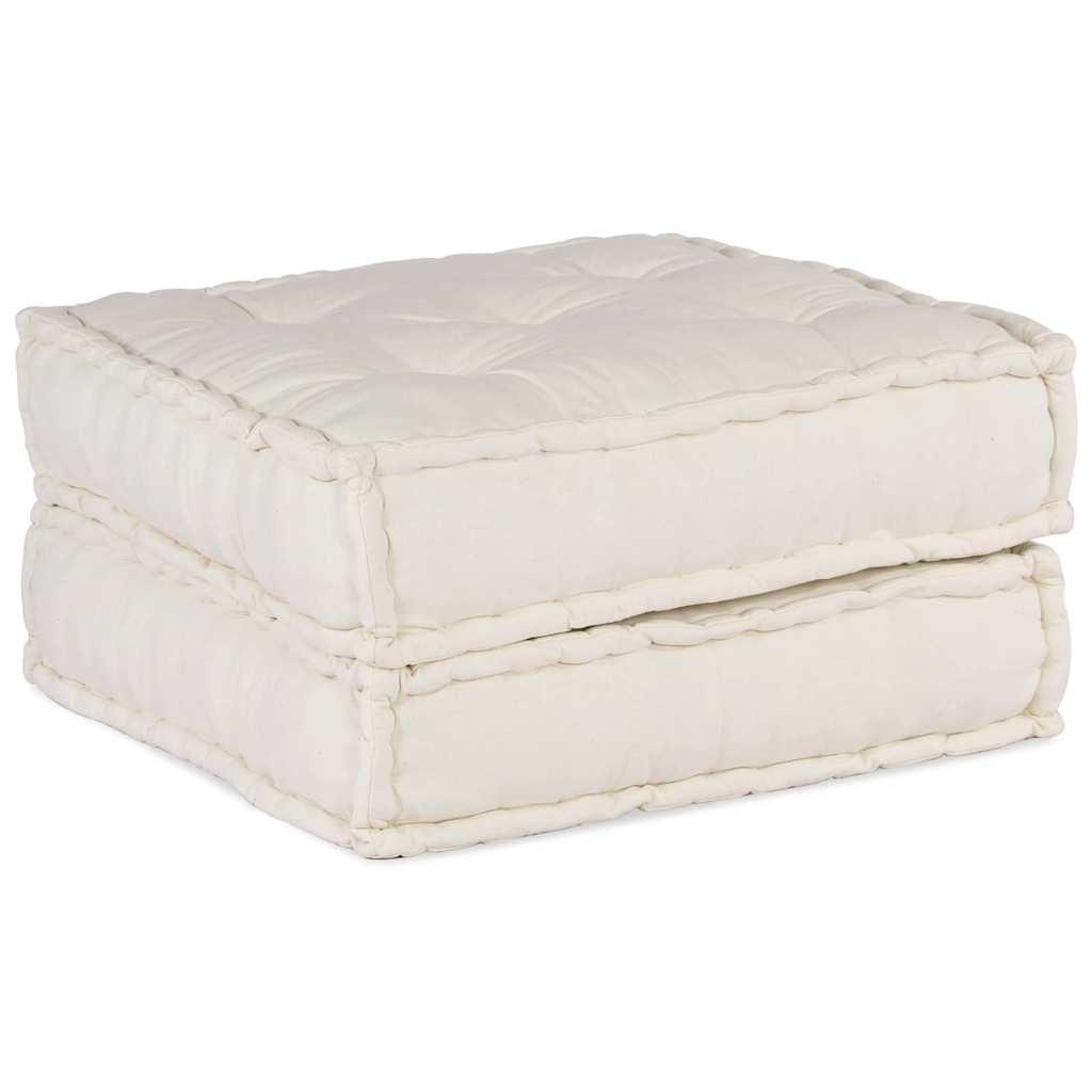2-Personers Modulpuf Stof Patchwork - Creme / table sofa