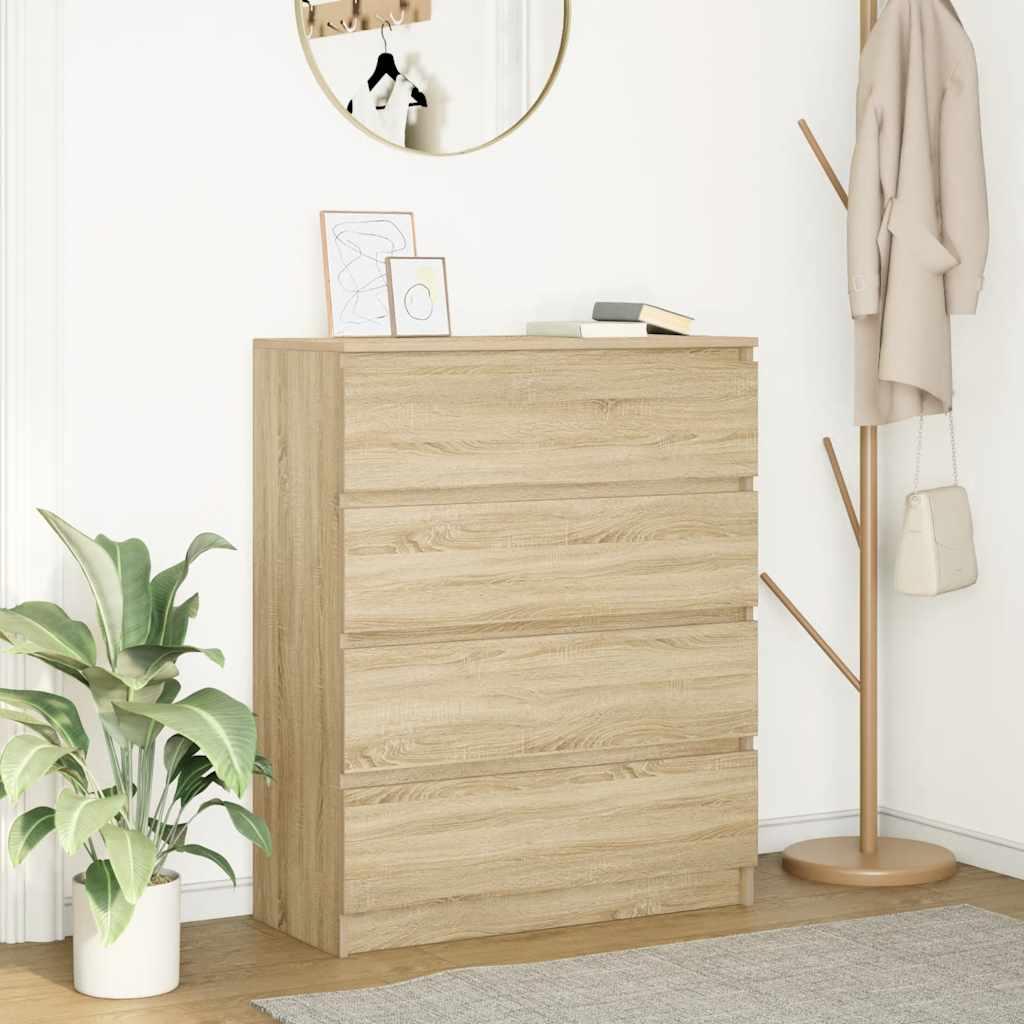 Skænk 80X35X99 Cm Konstrueret Træ Etræsfarve - Sonoma-eg