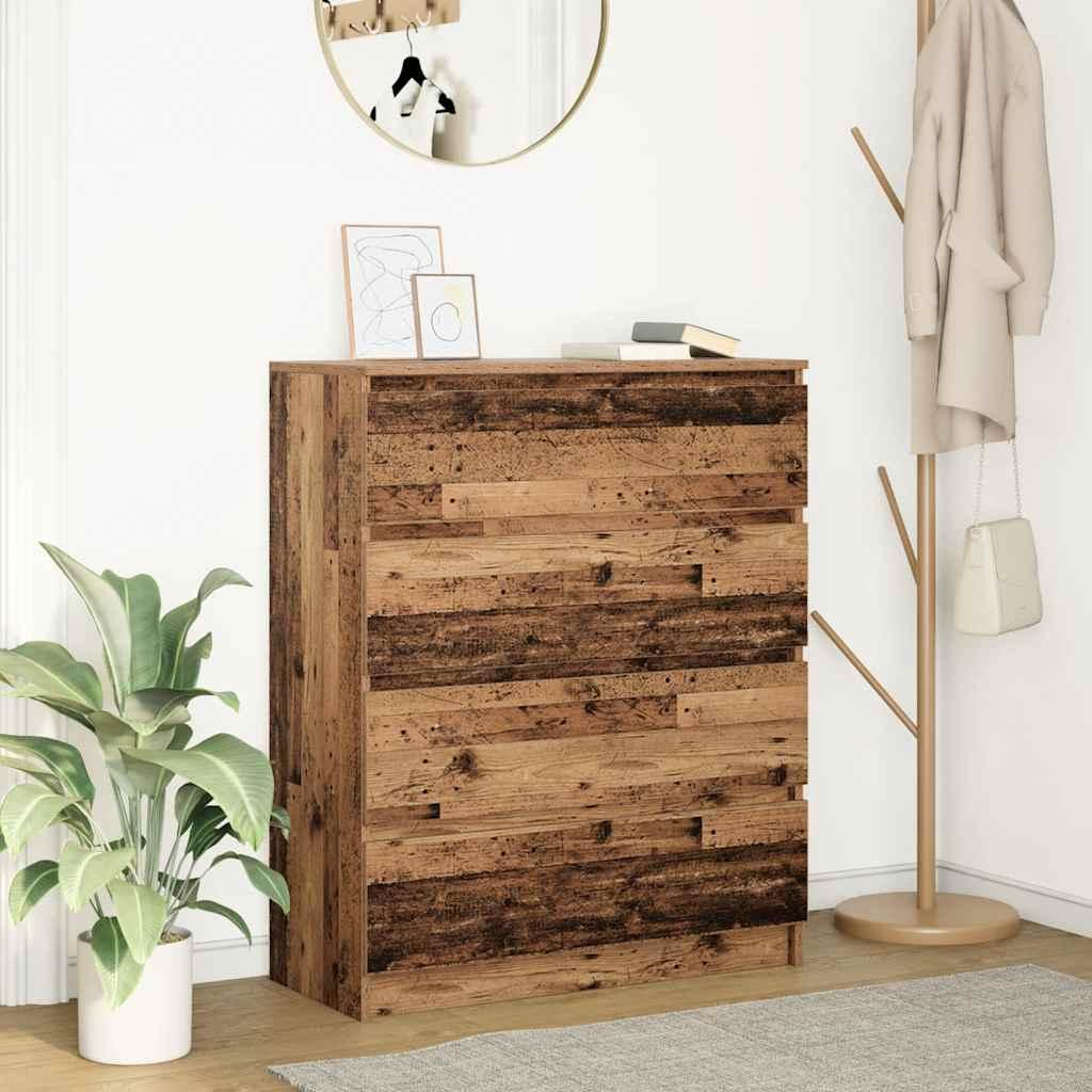 Skænk 80X35X99 Cm Konstrueret Træ Etræsfarve - Gammelt træ