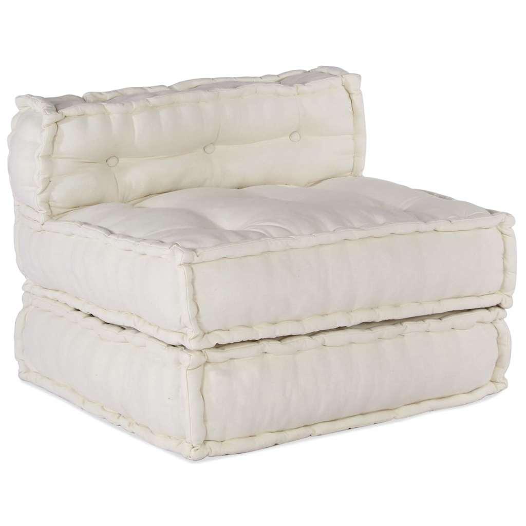 2-Personers Modulpuf Stof Patchwork - Creme / Midtersofa
