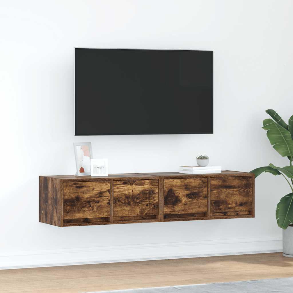 Tv-skabe 2 stk. 60x31x25,5 cm konstrueret træ røget egetræ