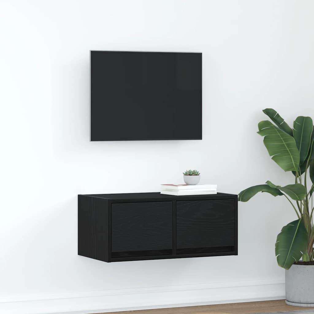 Tv-bord 60x31x25,5 cm konstrueret træ sort egetræsfarve