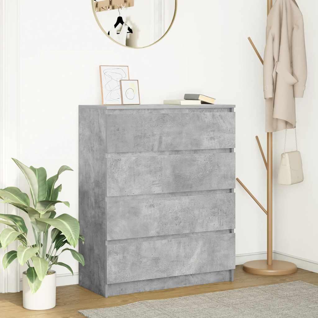 Skænk 80X35X99 Cm Konstrueret Træ Etræsfarve - Betongrå