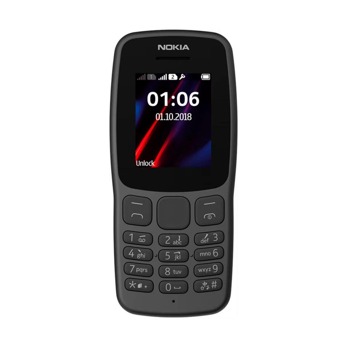 Smartphone Nokia 106 1,8" mediatek 6261d 4 MB Sort