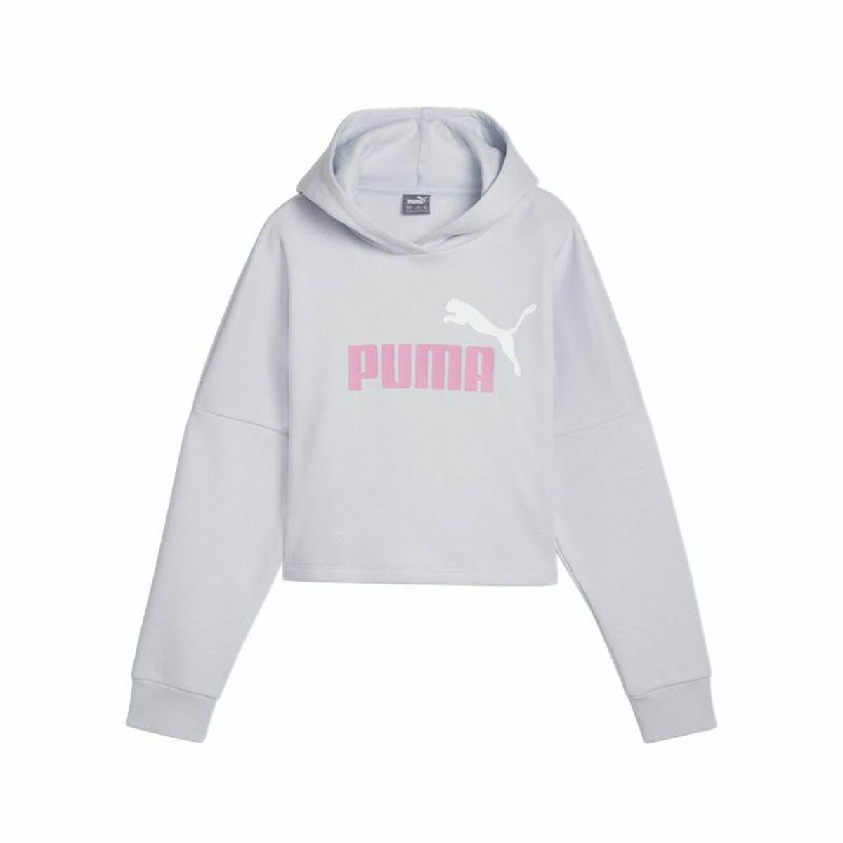 Puma Ess Logo Cropped Hoodie Til Piger