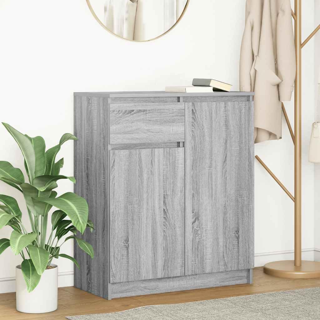 Skænk Med Skuffe 71X35X84 Cm Konstrueret Træ - Grå sonoma-eg