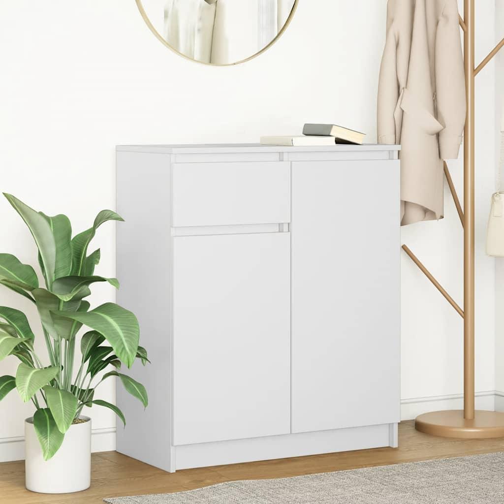 Skænk Med Skuffe 71X35X84 Cm Konstrueret Træ - Hvid
