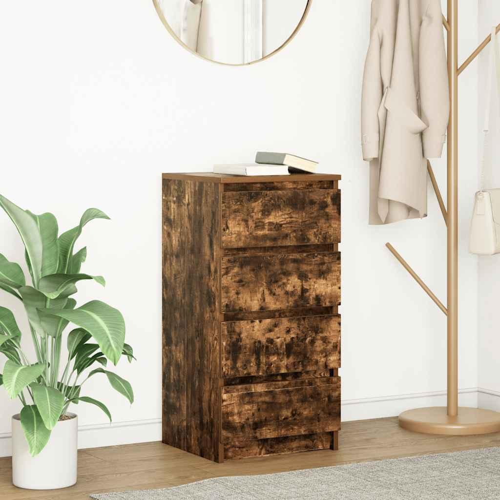 Skænk 37,5×35×76 cm i konstrueret træ - røget egetræsfarve