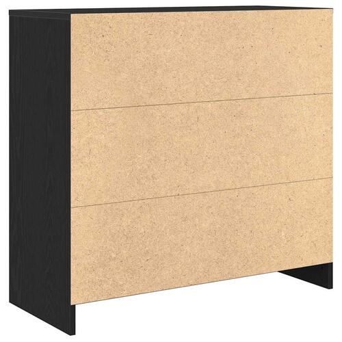 Skænk med skuffe 80x34x76 cm konstrueret træ sort egetræ