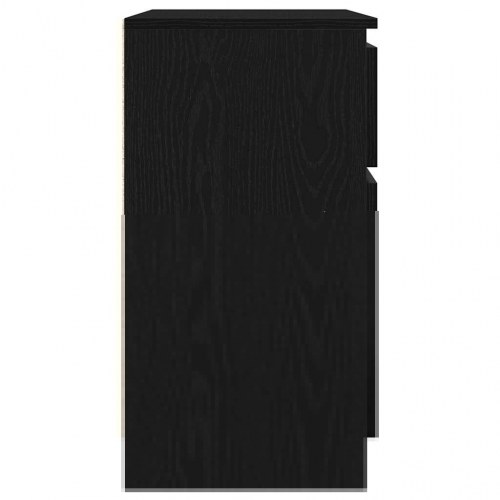 Skænk med skuffe 71x35x65 cm konstrueret træ sort egetræ