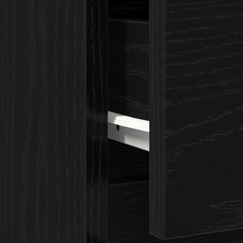 Skænk med skuffe 71x35x65 cm konstrueret træ sort egetræ