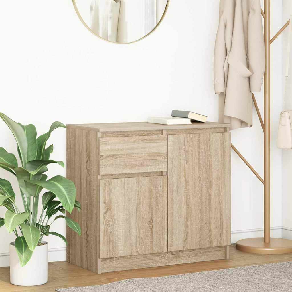 Skænk Med Skuffe 71X35X65 Cm Konstrueret Træ - Sonoma-eg