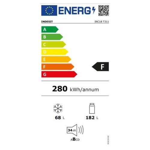 Kombineret køleskab Hotpoint-Ariston INC18T311 Hvid (177 x 54 cm)