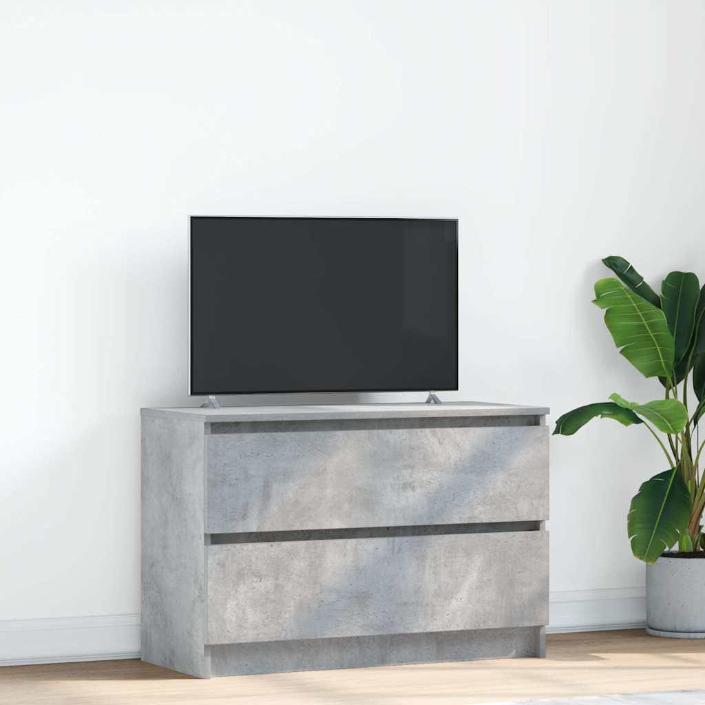 Tv-Bord 100X35X54 Cm Konstrueret Træ Etræsfarve - 80 cm / Betongrå