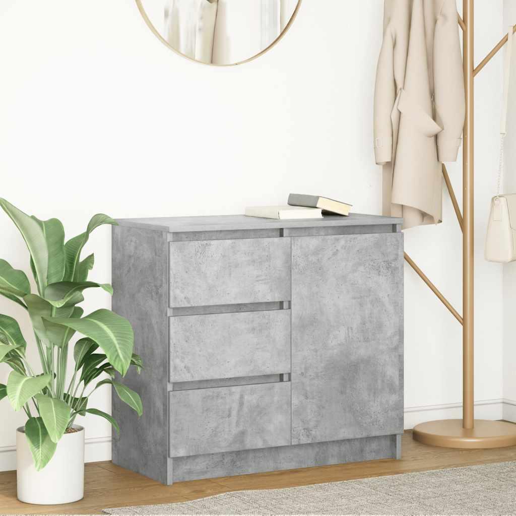 Skænk Med Skuffe 71X35X65 Cm Konstrueret Træ Kunsteg - Betongrå