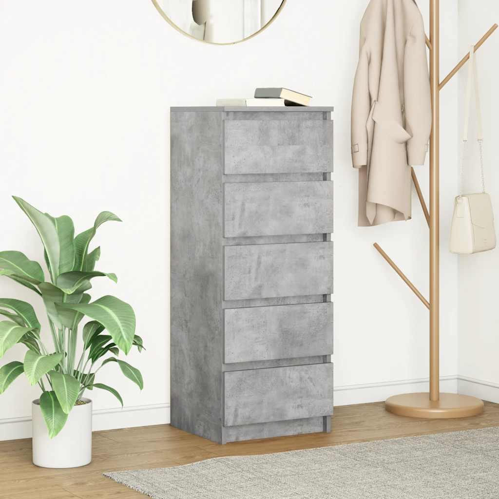 Skænk Med Skuffer 37,5X35X99 Cm Konstrueret Træ Antikt Træ - Betongrå