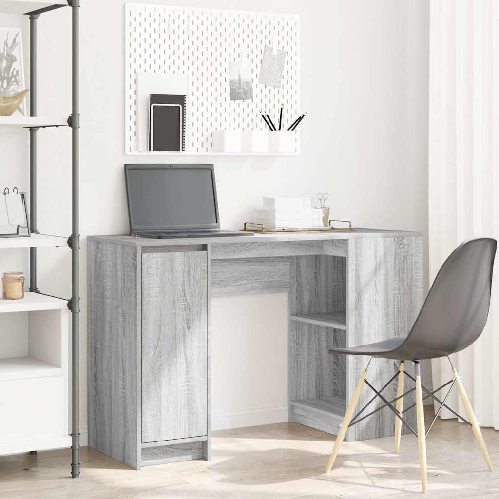 Skrivebord 120x42x76 Cm Konstrueret Træ Grå Sonoma-eg