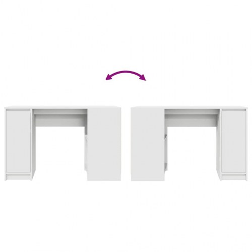 Skrivebord 120x42x76 cm konstrueret træ hvid